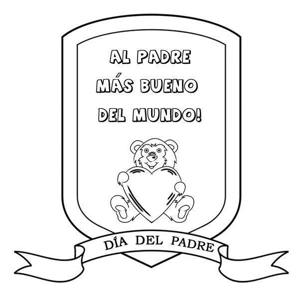Dibujos para pintar con niños. Medalla al papá más bueno Dibujos para pintar con niños. Medalla al papá más bueno