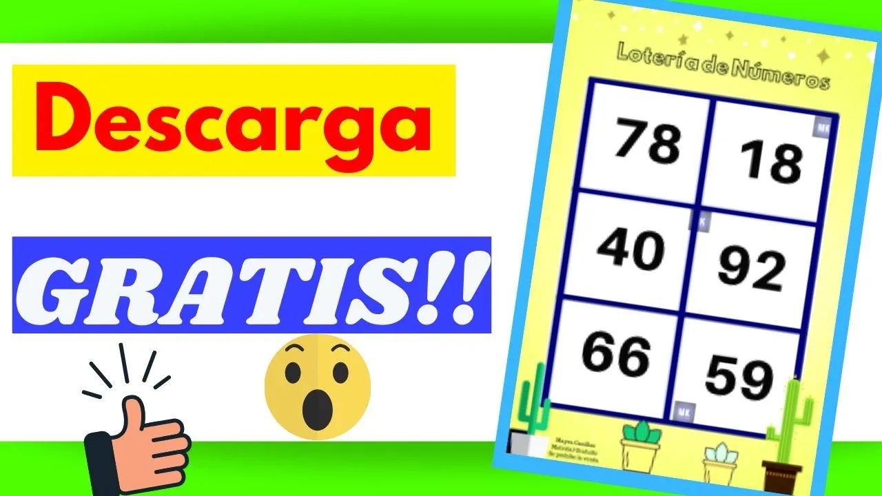 Loteria en inglés para imprimir gratis