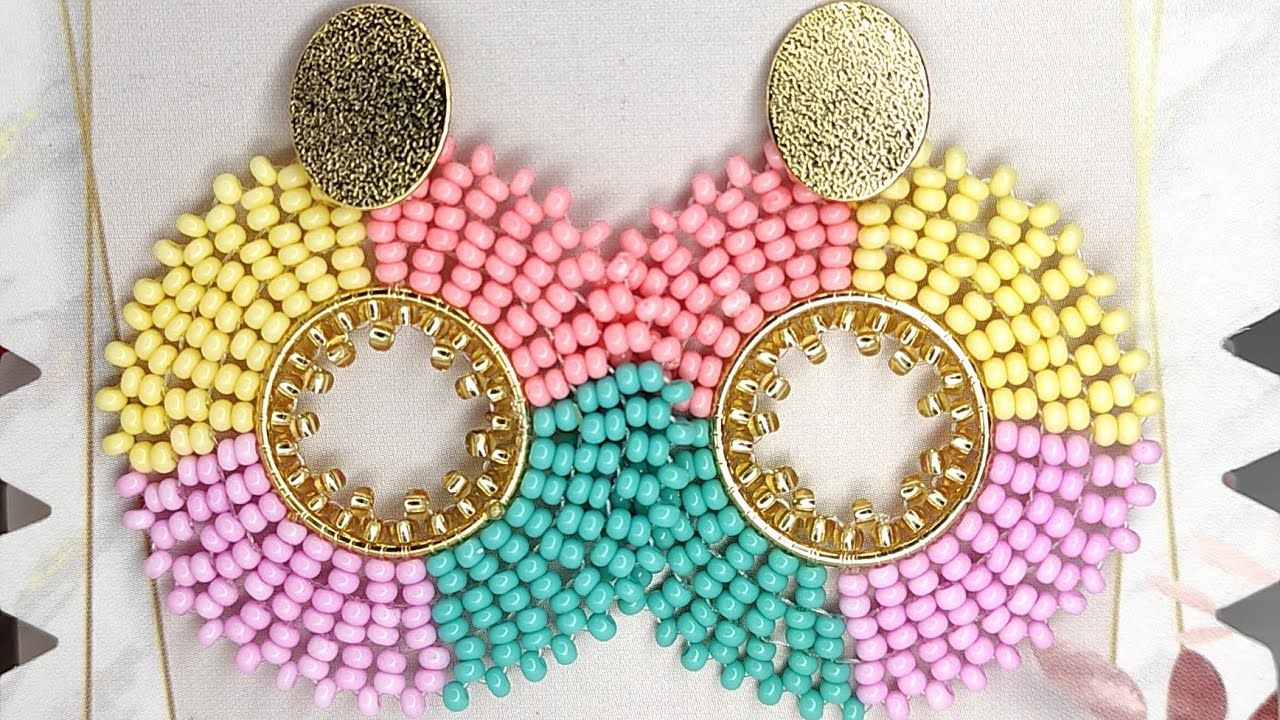 Aretes tejidos en mostacilla paso a paso