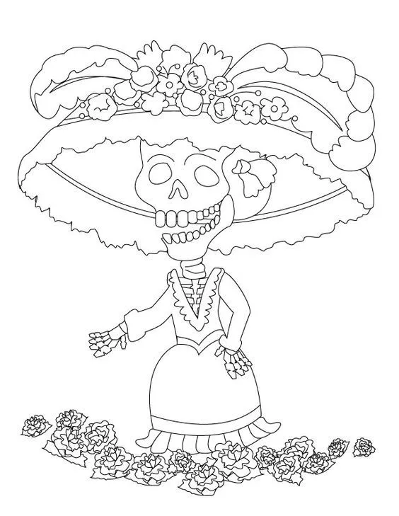 ✓ 35 Catrinas para Colorear en casa »