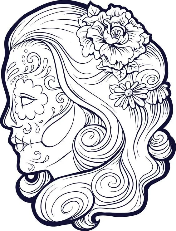 ✓ 35 Catrinas para Colorear en casa »
