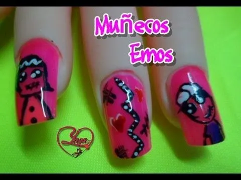 37 Decorado de uñas Muñecos Emos - YouTube