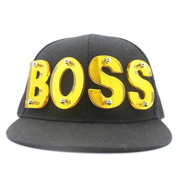 3d acrílico oro cartas atornillado snapback del sombrero del ...