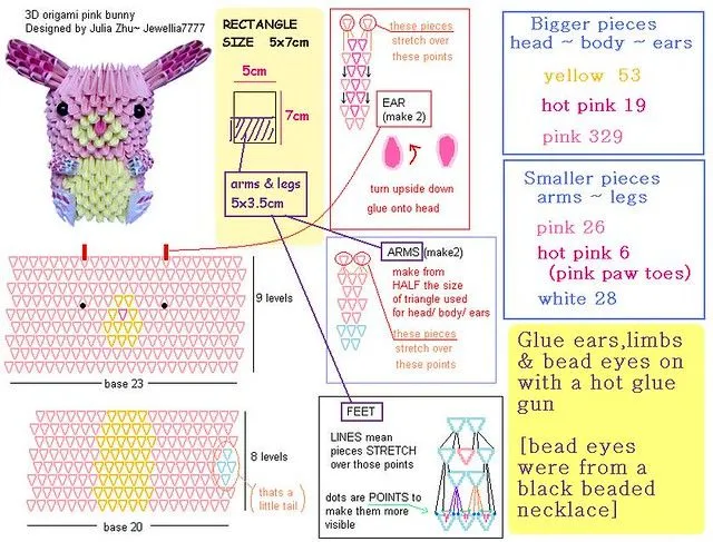 3D origami big pink rabbit diagram | Flickr - Photo Sharing! 3D origami big pink rabbit diagram | Flickr - Photo Sharing!