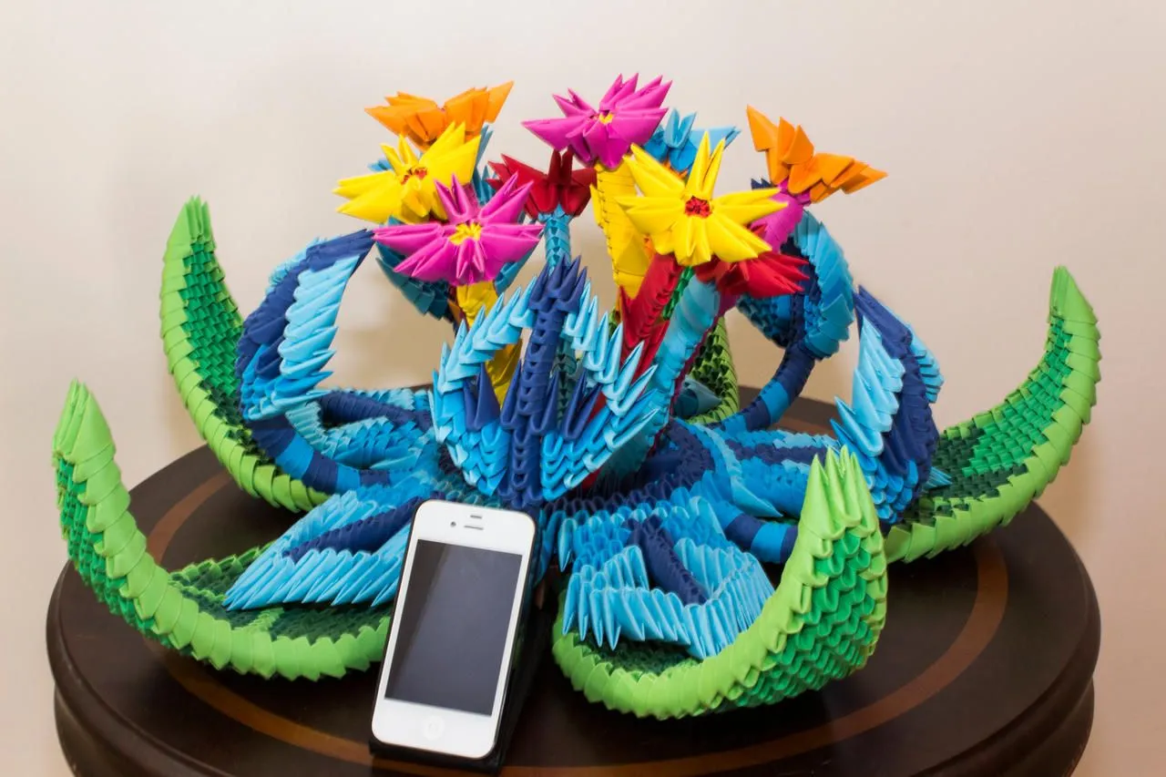 3D Origami Meganium by pokegami on DeviantArt 3D Origami Meganium by pokegami on DeviantArt