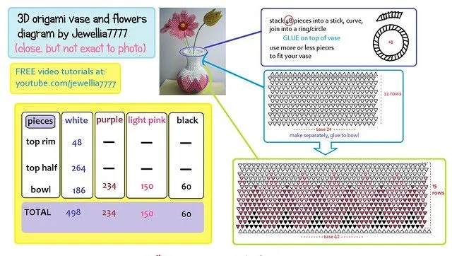 3D origami vase with flowers | Flickr - Photo Sharing! 3D origami vase with flowers | Flickr - Photo Sharing!