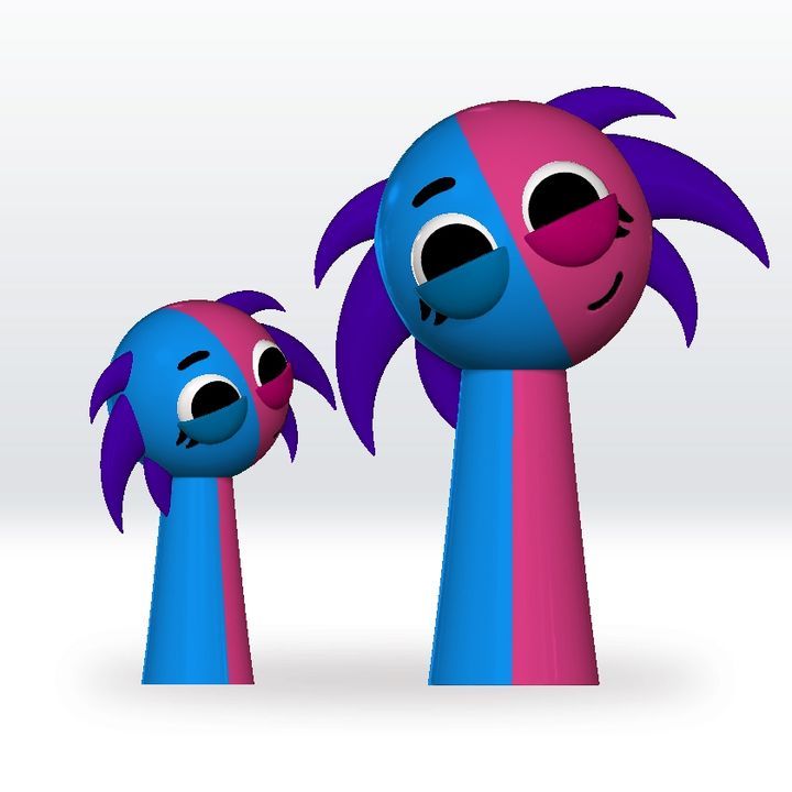 3D Printable OC Sprunki Pyramixed STL file 3D Model Character Obj,Sprunki  by FNFLab