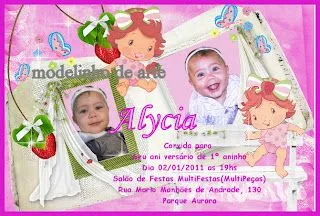 3L Gifts: Convite moranguinho baby