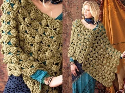 40 Bulky Poncho, Vogue Knitting Crochet 2012 - YouTube