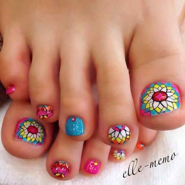 Más de 40 fotos de uñas decoradas para Pies – Foot nails ...