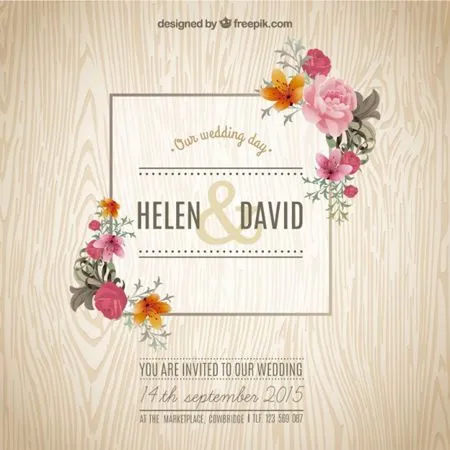40 Plantillas Vectorizadas para Invitaciones de Boda ...