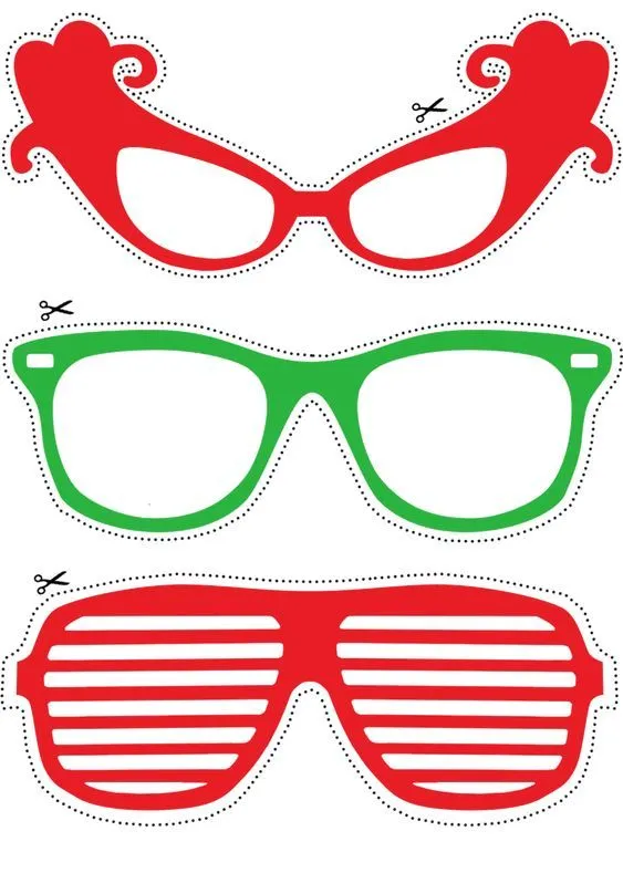 48 Gafas para recortar y disfrazarse en Navidad | Bebeazul.top 48 Gafas para recortar y disfrazarse en Navidad | Bebeazul.top