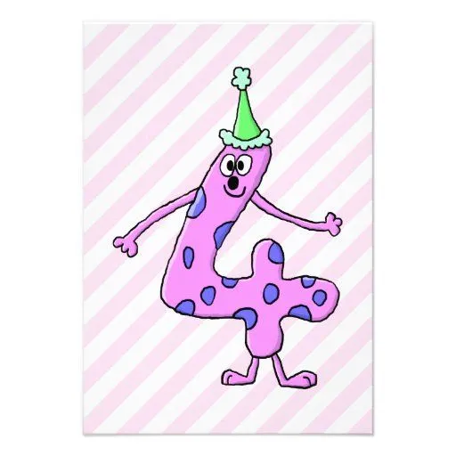 4to Carácter de dibujo animado del cumpleaños Comunicados ...