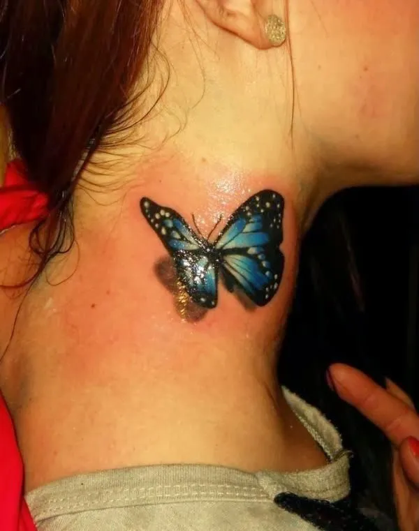 50 Awesome Neck Tattoos | Mariposas, Tatuajes De Mariposa y ...