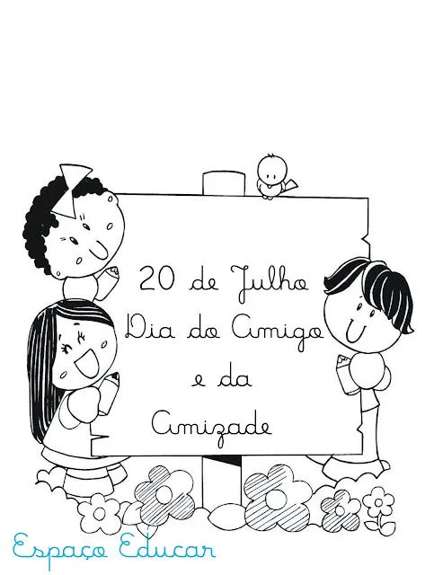 50 desenhos do Dia do Amigo para colorir, pintar, imprimir ou ...