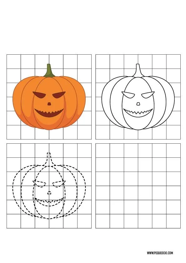 50 dibujos de Halloween para colorear fáciles y divertidos - Pequeocio