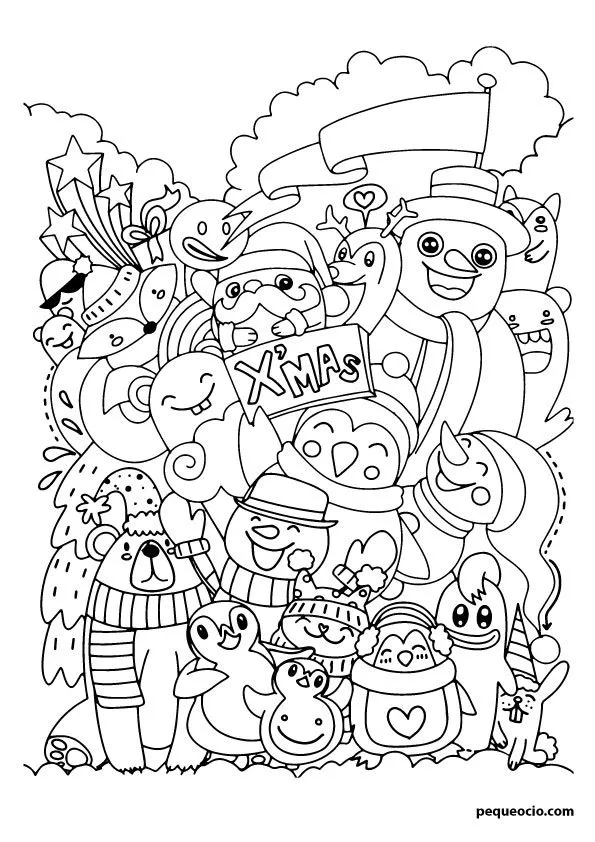 50 dibujos navideños para colorear (dibujos de Navidad fáciles para pintar) - Pequeocio 50 dibujos navideños para colorear (dibujos de Navidad fáciles para pintar) - Pequeocio
