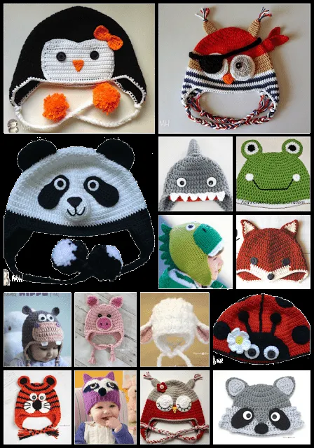 50 GORROS DE ANIMALITOS A CROCHET CON PATRÓN GRATIS | Products I ...