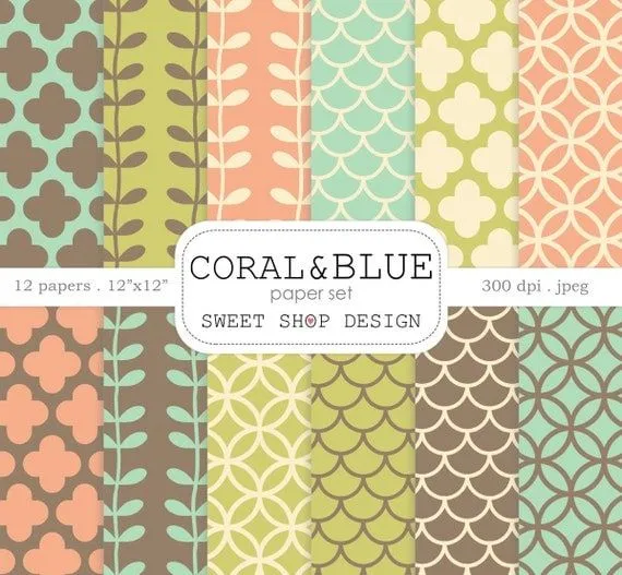 50% OFF SALE Printable Scrapbook Paper Pack, 12x12, Digital ...
