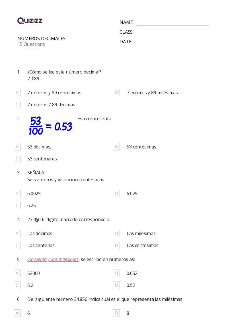 50+ Ordenar decimales hojas de trabajo en Quizizz | Gratis e imprimible 50+ Ordenar decimales hojas de trabajo en Quizizz | Gratis e imprimible
