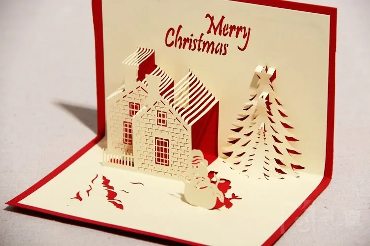 Tarjetas navideñas 3D hechas a mano - Imagui