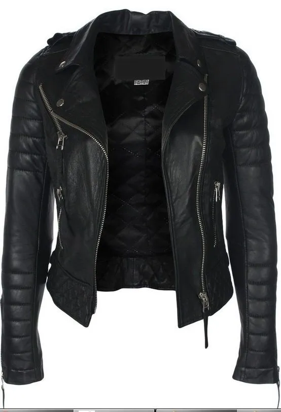 CHAQUETA EN CUERO MUJER; REF: NINA BLACK - MARCA LACHAQUETERIA