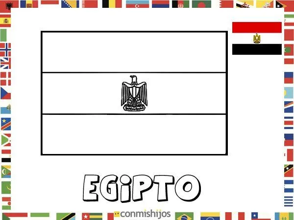 Bandera de Egipto. Dibujos de banderas para pintar Bandera de Egipto. Dibujos de banderas para pintar
