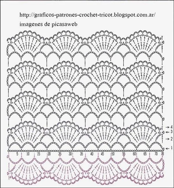 561 Instrucciones Bufanda a Crochet ~ Patrones de Crochet y Dos Agujas
