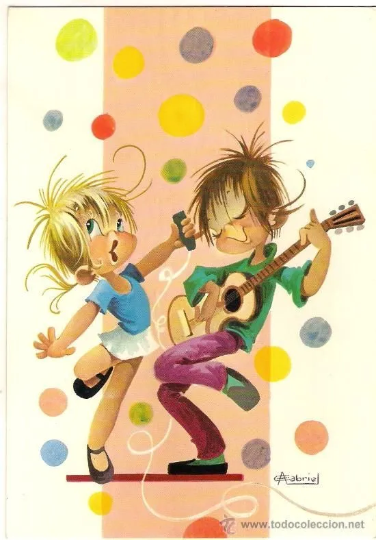 57193 POSTAL DIBUJO NIÑOS BAILANDO CON GUITARRA, ILUSTRACION ... 57193 POSTAL DIBUJO NIÑOS BAILANDO CON GUITARRA, ILUSTRACION ...