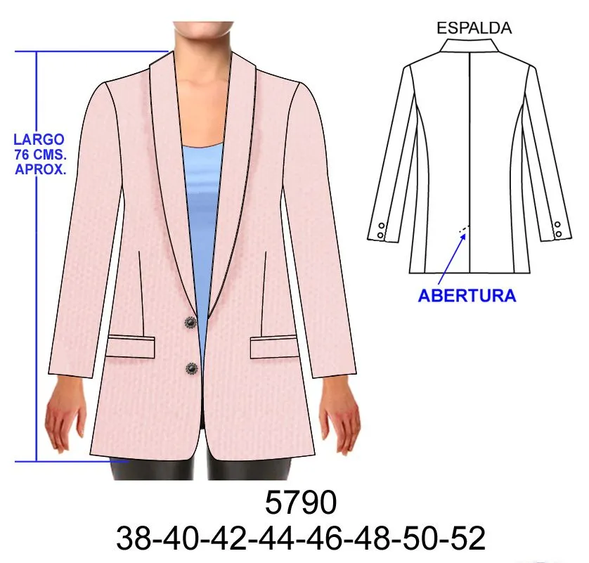 5790 BLAZER CUELLO SMOKING, HOLGADO TIPO SACO CON SOLAPA BAJA – Moldes Para Confeccion , Moldes para ropa , Pdf Patterns , sewing patterns PDF,www. pdfpatterns.net ,pdf sewing patterns design ,Escalados de 5790 BLAZER CUELLO SMOKING, HOLGADO TIPO SACO CON SOLAPA BAJA – Moldes Para Confeccion , Moldes para ropa , Pdf Patterns , sewing patterns PDF,www. pdfpatterns.net ,pdf sewing patterns design ,Escalados de