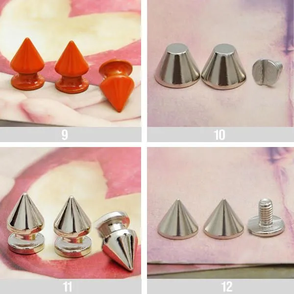 60 Apliques para ropa decorativos cono remaches DIY cuero accesorios