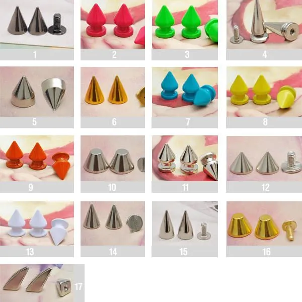 60 Apliques para ropa decorativos cono remaches DIY cuero accesorios 60 Apliques para ropa decorativos cono remaches DIY cuero accesorios
