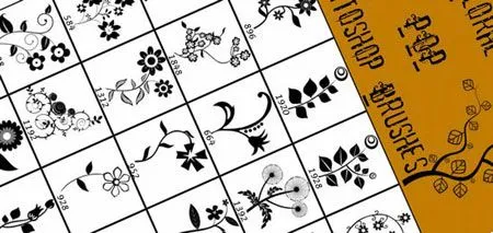 60 paquetes de pinceles florales gratis para photoshop