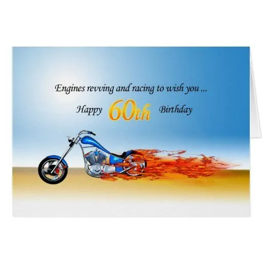 60.o Cumpleaños con una motocicleta llameante Felicitaciones de ... 60.o Cumpleaños con una motocicleta llameante Felicitaciones de ...