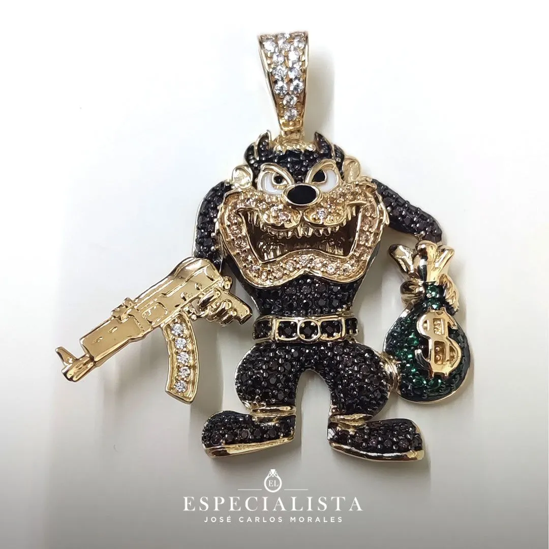 6510075LQ Demonio de Tazmania bélico en oro amarillo de 14 Kilates – Joyería El Especialista 6510075LQ Demonio de Tazmania bélico en oro amarillo de 14 Kilates – Joyería El Especialista