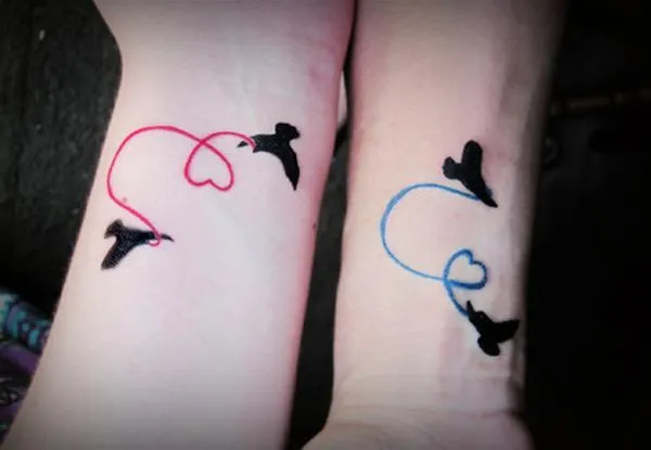 70+ Lovely Matching Tattoos | Art and Design