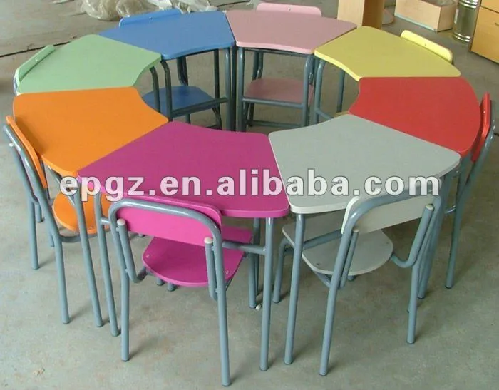 8-Kid ' s Safe escritorios y sillas para la forma redonda, para ...