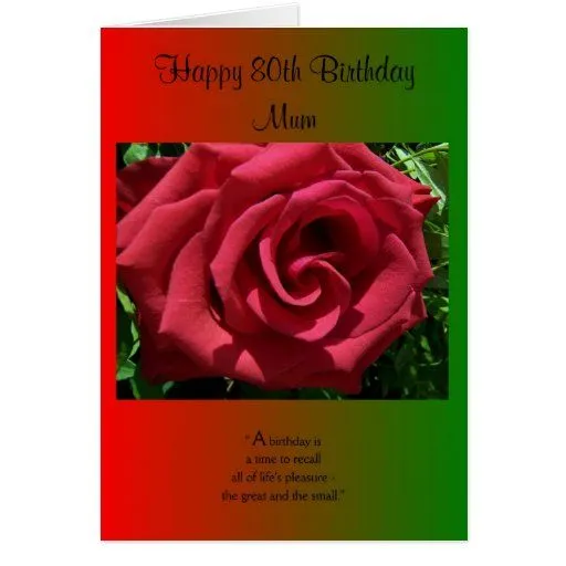 Una 80.a tarjeta de cumpleaños para una madre - co de Zazzle. Una 80.a tarjeta de cumpleaños para una madre - co de Zazzle.