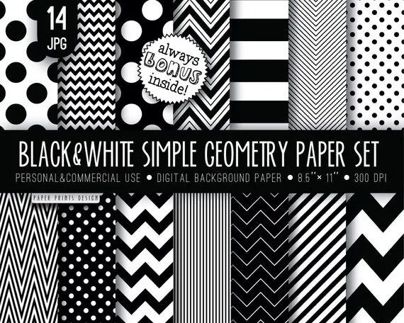 8.5 x 11 blanco y negro papel de Digital 8.5 por PaperPrintsDesign 8.5 x 11 blanco y negro papel de Digital 8.5 por PaperPrintsDesign