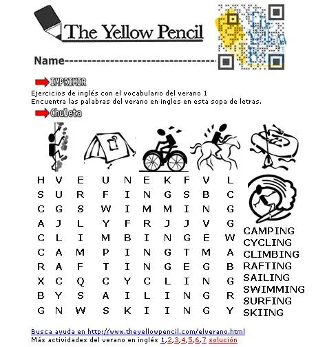 The summer. El vocabulario del verano en inglés - Didactalia ...