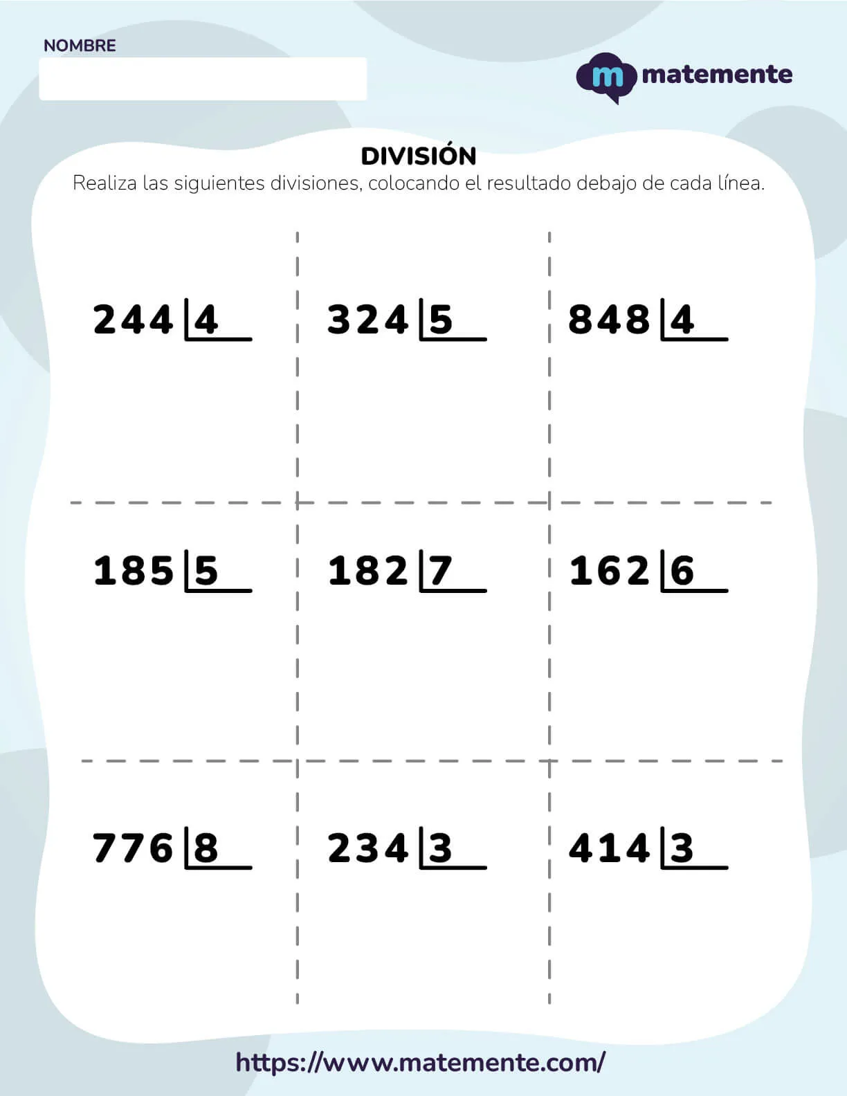90 Ejercicios de divisiones para cuarto grado ¡Imprimir! 90 Ejercicios de divisiones para cuarto grado ¡Imprimir!