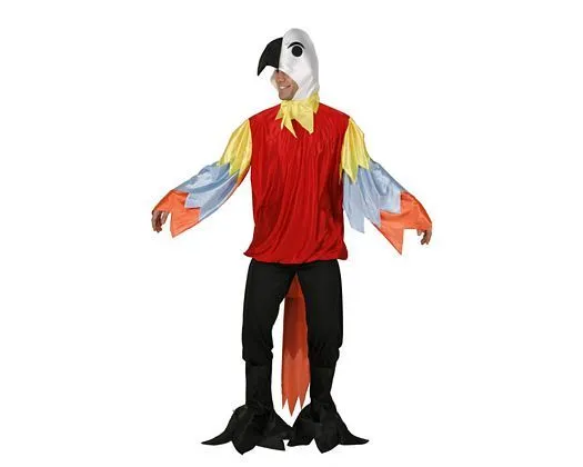 Disfraz de pájaro multicolor, adulto