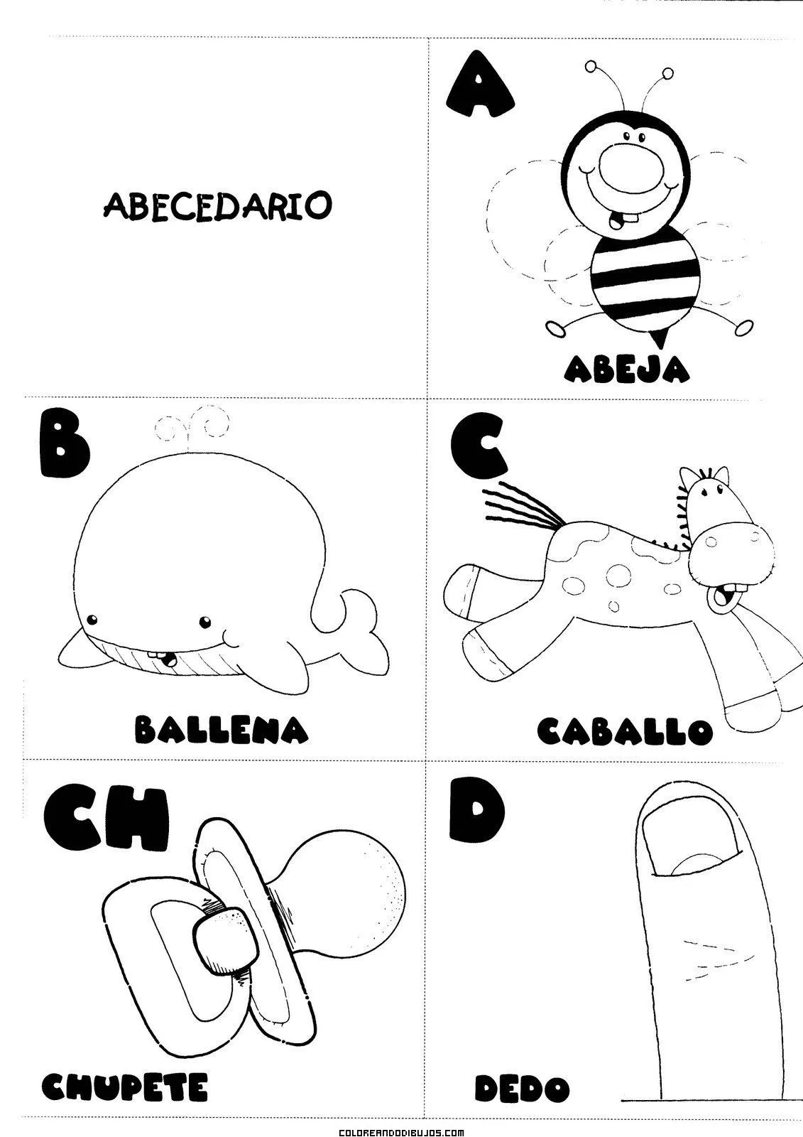 Letras A, B, C, CH, D para colorear Letras A, B, C, CH, D para colorear