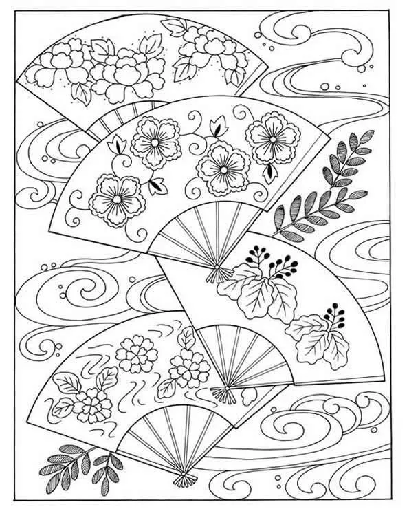 abanicos | Dibujos para colorear | Pinterest abanicos | Dibujos para colorear | Pinterest