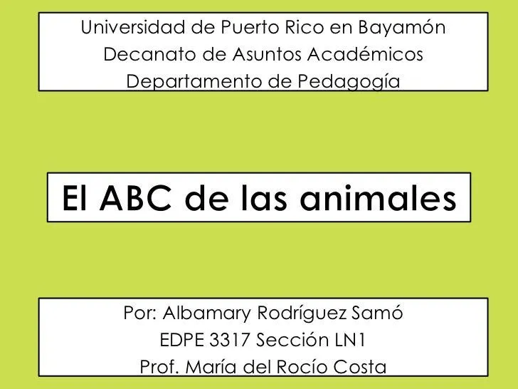 El abc de los animales 1