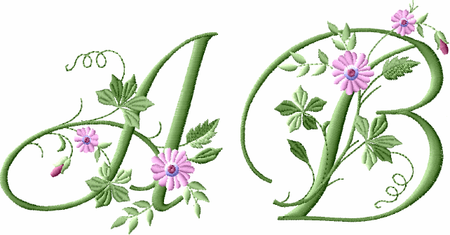 ABC Designs Elegant Floral Initials Machine Embroidery Designs 4x4 ... ABC Designs Elegant Floral Initials Machine Embroidery Designs 4x4 ...
