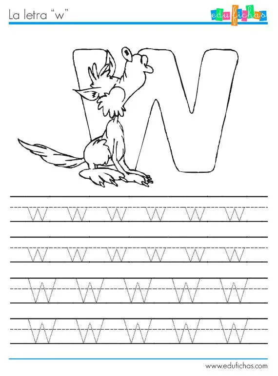 Abecedario de los animales. La letra W http://www.edufichas.com ... Abecedario de los animales. La letra W http://www.edufichas.com ...