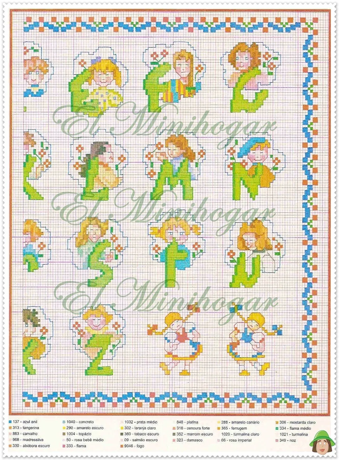 ABECEDARIO DE COLOR VERDE CON NIÑOS Y NIÑAS ABECEDARIO DE COLOR VERDE CON NIÑOS Y NIÑAS
