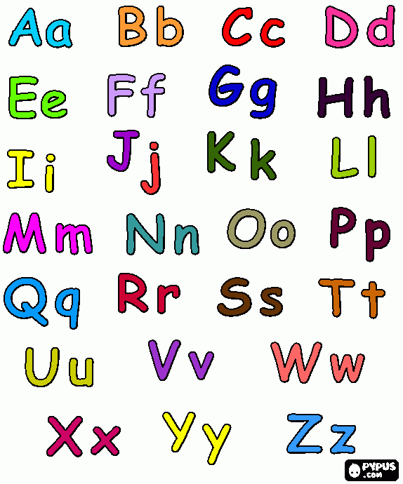 abecedario con para colorear, abecedario con para imprimir