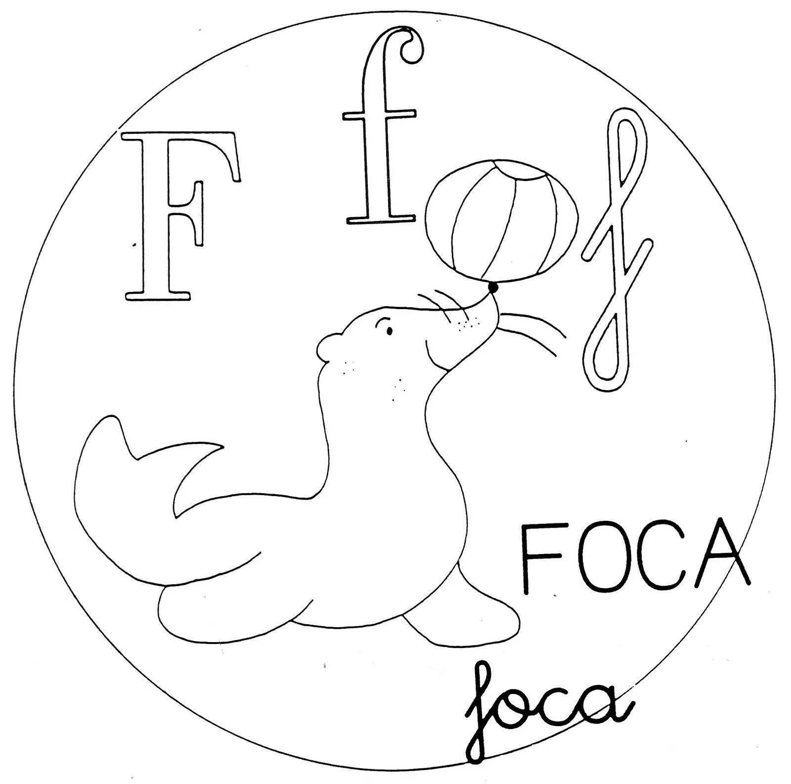 Abecedario para colorear: F ~ Dibujos para Colorear Infantil